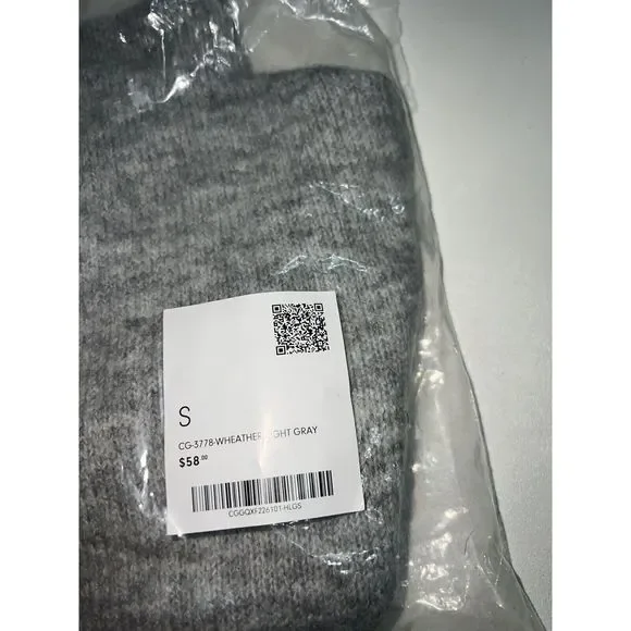 NEW! Oak + Fort Size Small Super Cute Must Have CROPPED CARDIGAN Light Gray $58 - Picture 7 of 8